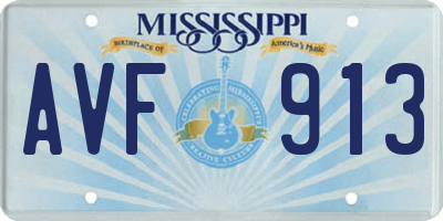 MS license plate AVF913