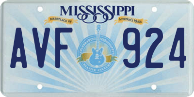 MS license plate AVF924