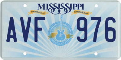 MS license plate AVF976
