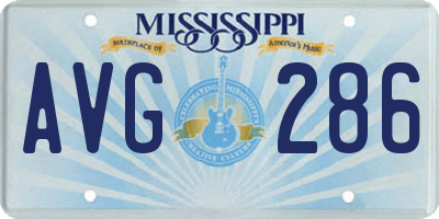 MS license plate AVG286