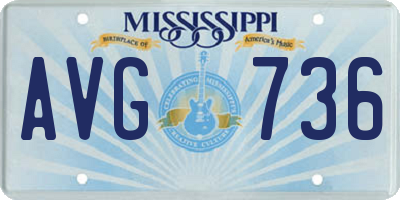 MS license plate AVG736