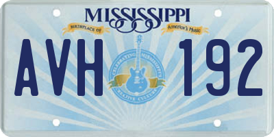 MS license plate AVH192