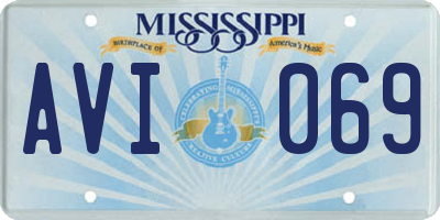 MS license plate AVI069