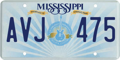MS license plate AVJ475