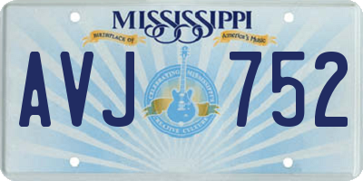 MS license plate AVJ752