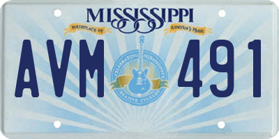 MS license plate AVM491