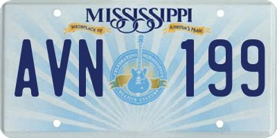 MS license plate AVN199