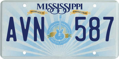 MS license plate AVN587