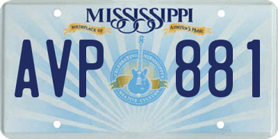 MS license plate AVP881