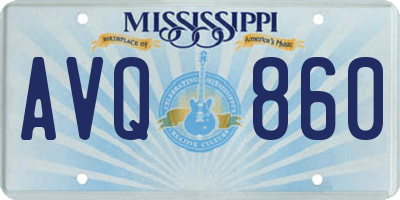 MS license plate AVQ860