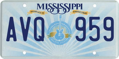 MS license plate AVQ959