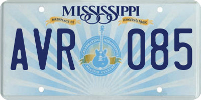 MS license plate AVR085