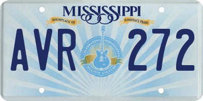MS license plate AVR272