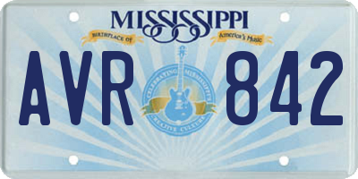 MS license plate AVR842