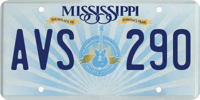 MS license plate AVS290