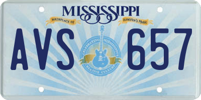 MS license plate AVS657