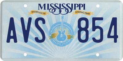 MS license plate AVS854