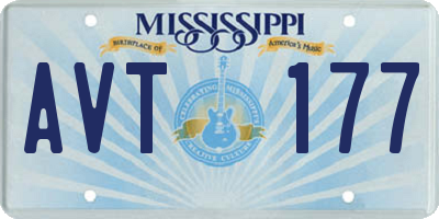 MS license plate AVT177