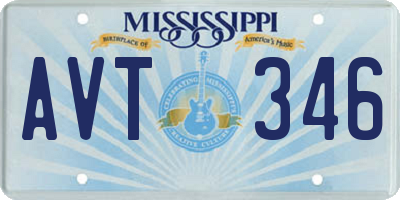 MS license plate AVT346