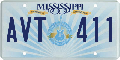 MS license plate AVT411