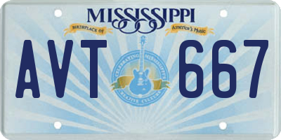 MS license plate AVT667