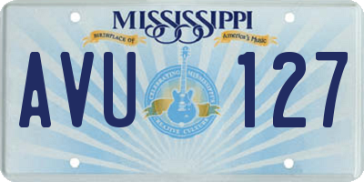 MS license plate AVU127