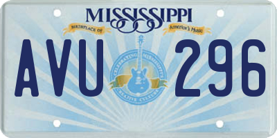 MS license plate AVU296