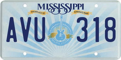 MS license plate AVU318