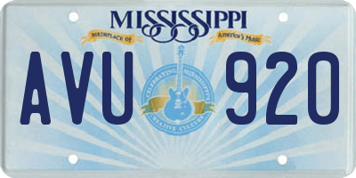 MS license plate AVU920
