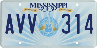 MS license plate AVV314