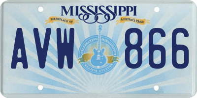 MS license plate AVW866