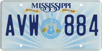 MS license plate AVW884