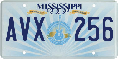 MS license plate AVX256
