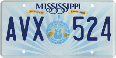 MS license plate AVX524