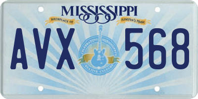 MS license plate AVX568
