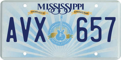 MS license plate AVX657