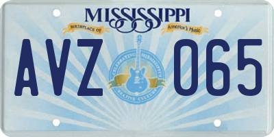 MS license plate AVZ065