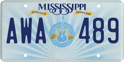 MS license plate AWA489