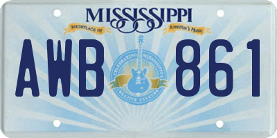 MS license plate AWB861