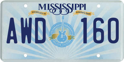 MS license plate AWD160