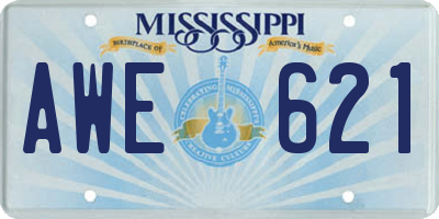 MS license plate AWE621