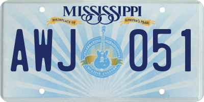 MS license plate AWJ051