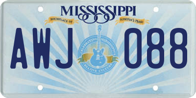 MS license plate AWJ088