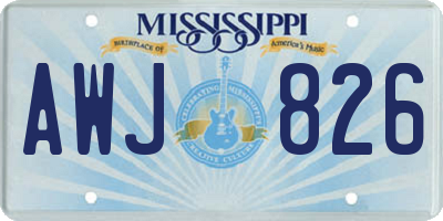 MS license plate AWJ826