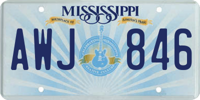 MS license plate AWJ846