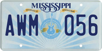 MS license plate AWM056