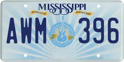 MS license plate AWM396