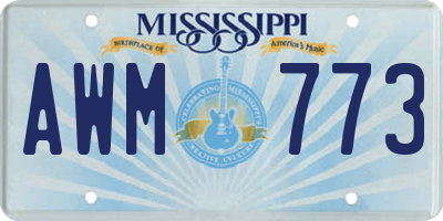 MS license plate AWM773