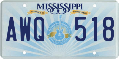 MS license plate AWQ518