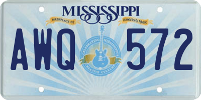 MS license plate AWQ572